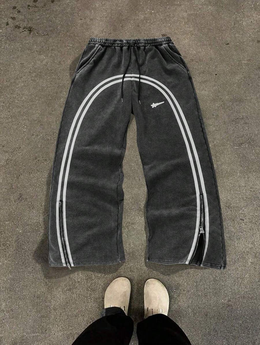 Casual Zipper Sweatpants Men Women
